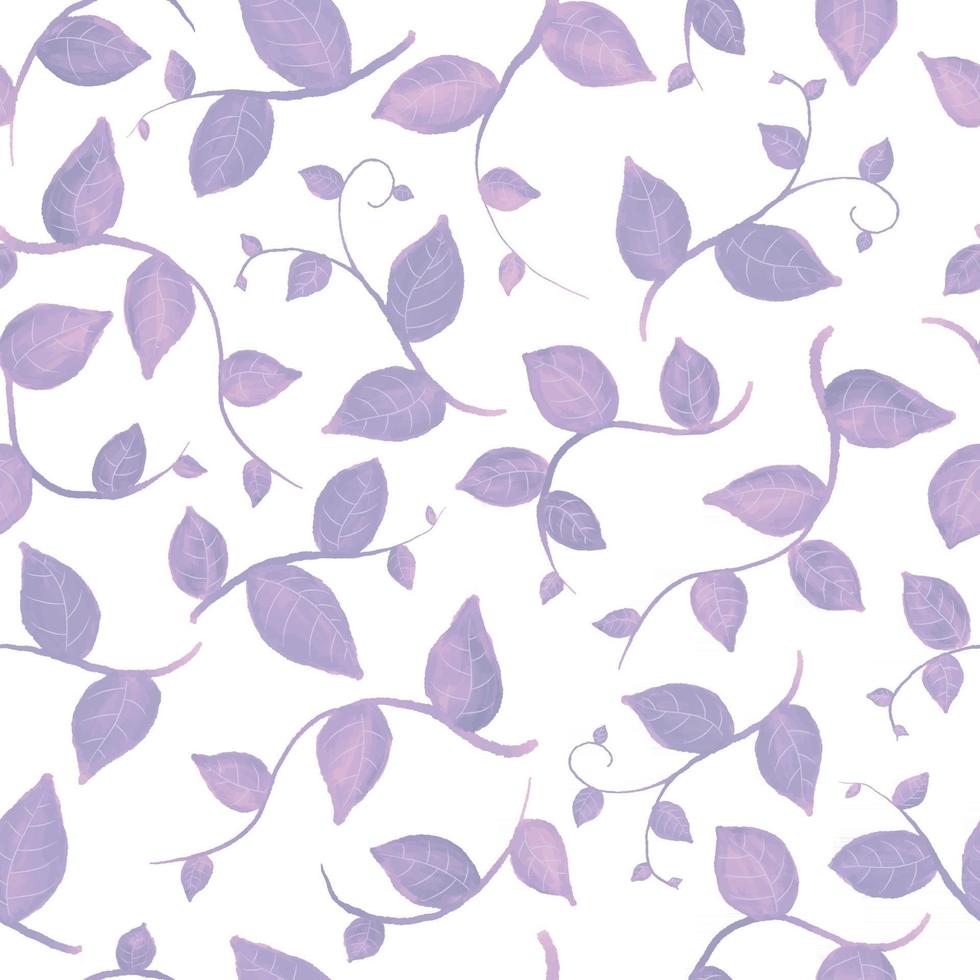 akvarell sömlösa mönster med lila blad och grenar. handritad sommartextildekoration botanisk blommig illustration vektor