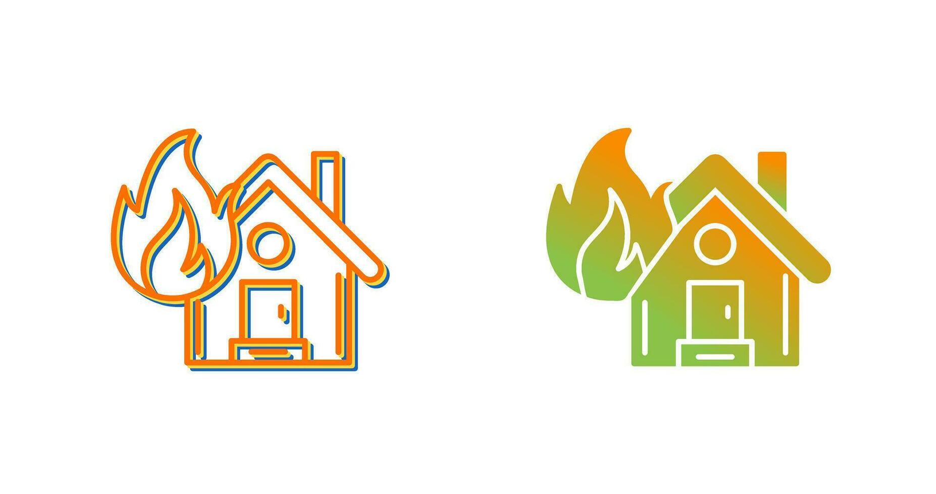 hus på brand vektor ikon