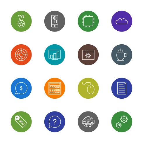 Satz von Vector SEO Search Engine Optimization Icons