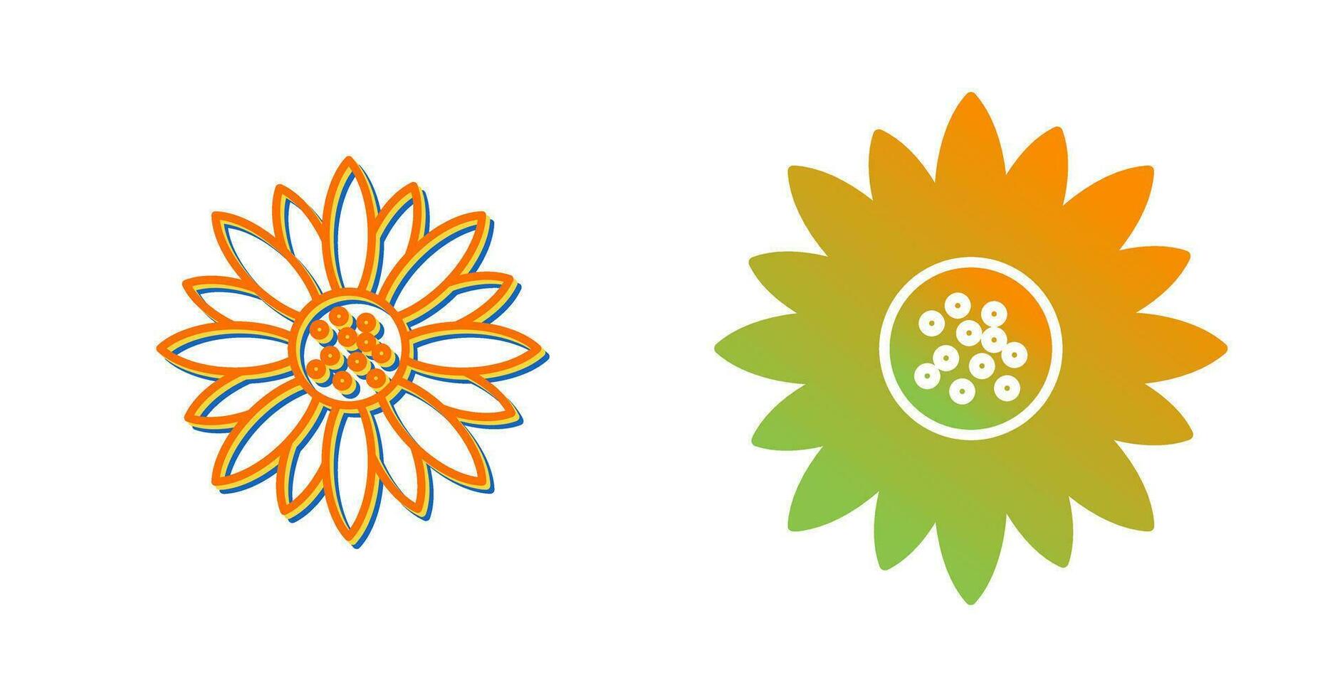 Symbol für Sonnenblumenvektor vektor