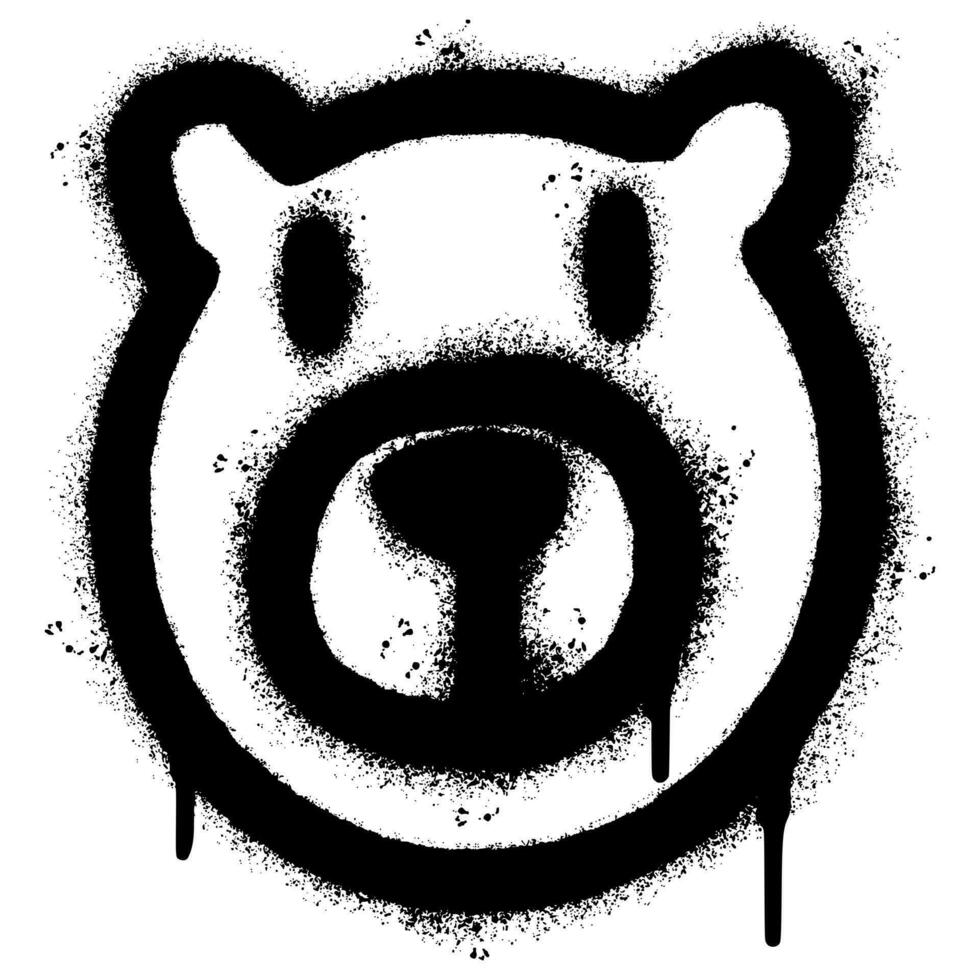 sprühen gemalt Graffiti Teddy Bär Symbol gesprüht isoliert mit ein Weiß Hintergrund. vektor