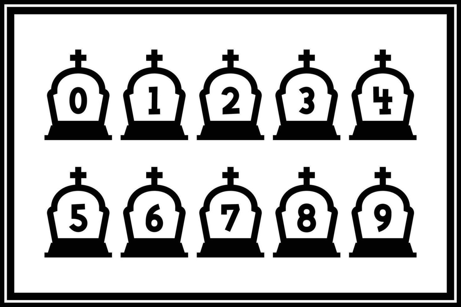 mångsidig samling av kyrkogård tal för olika användningar vektor