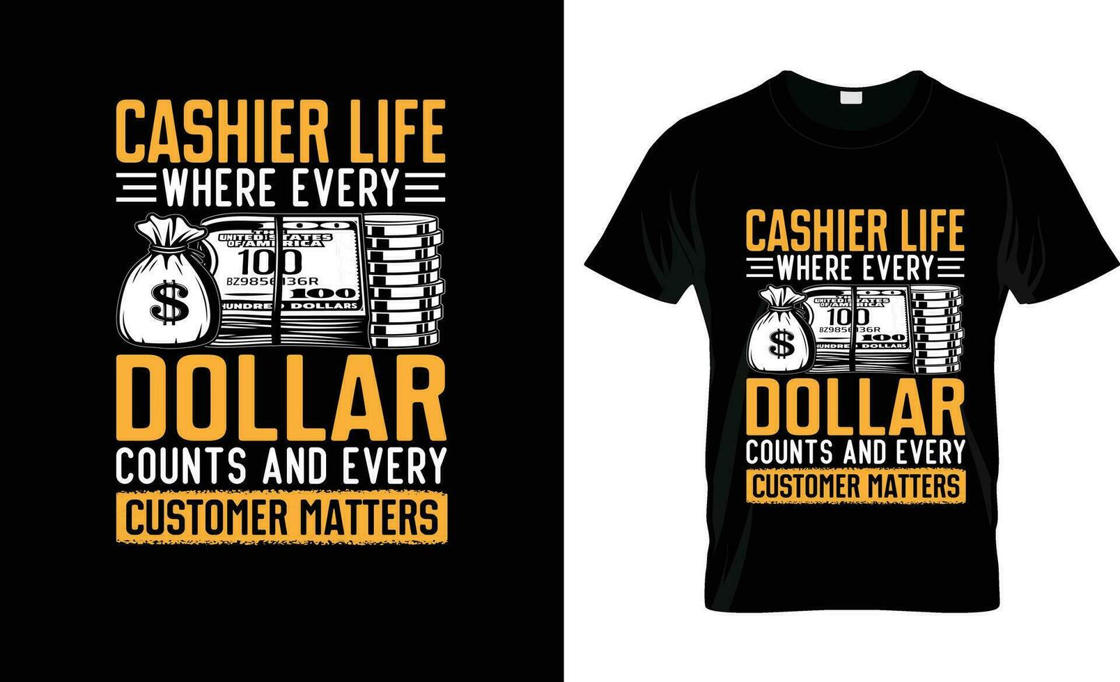 kassör liv var varje dollar räknas färgrik grafisk t-shirt, t-shirt skriva ut attrapp vektor