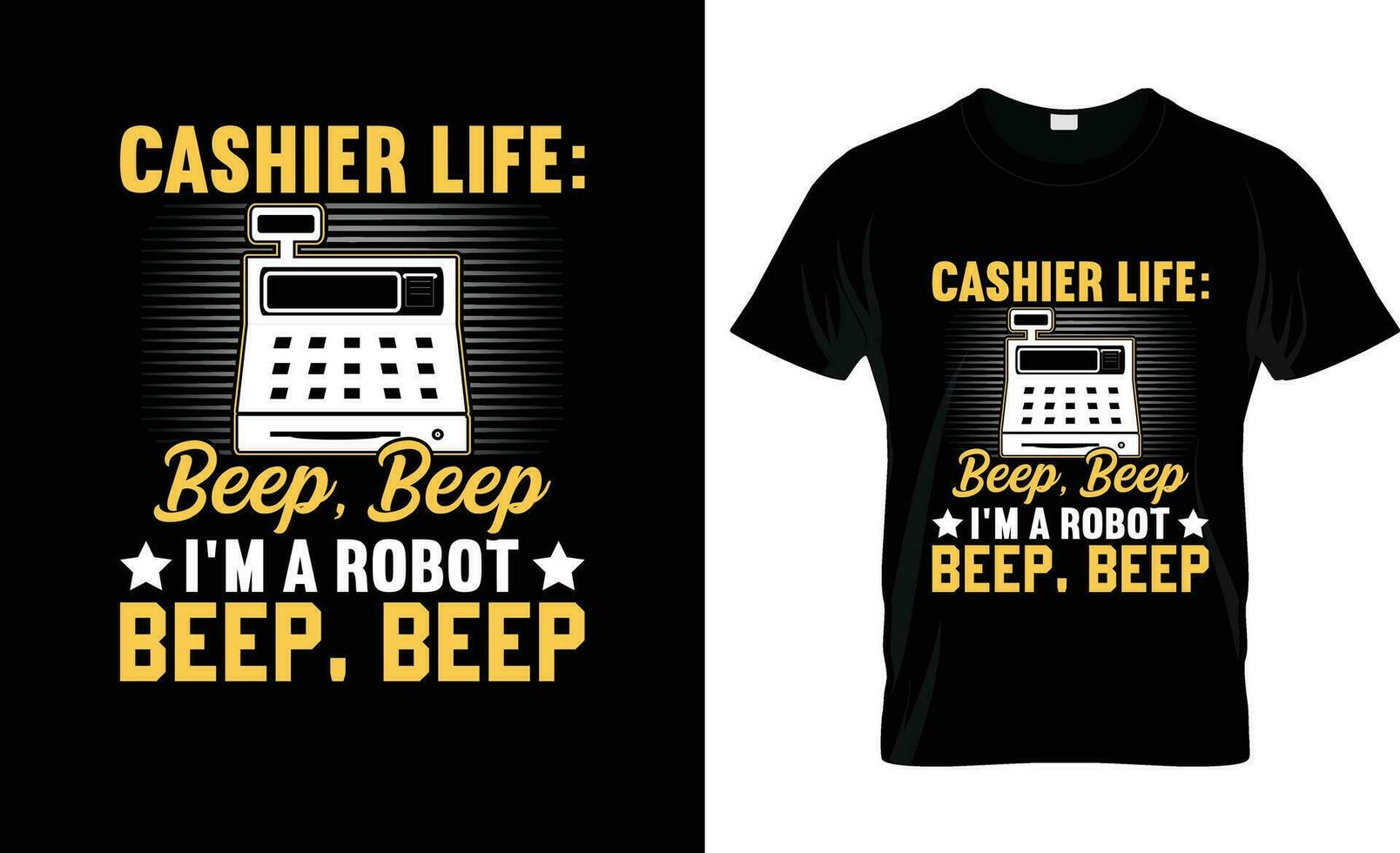 kassör liv pip pip jag är en robot pip färgrik grafisk t-shirt, t-shirt skriva ut attrapp vektor