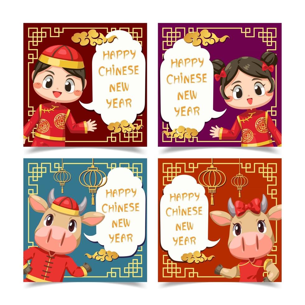 kinesiska nyårs banneruppsättning vektor