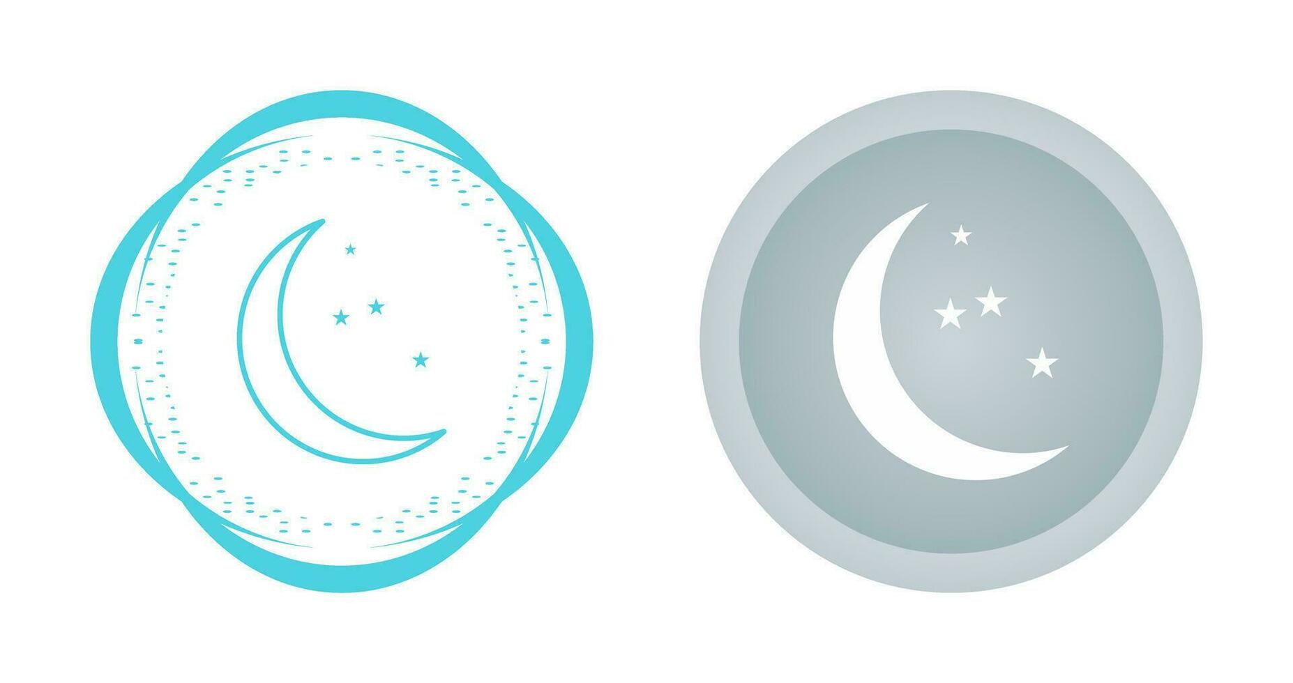 månen och stjärnor vektor ikon