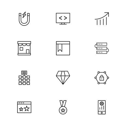 Satz von Vector SEO Search Engine Optimization Icons