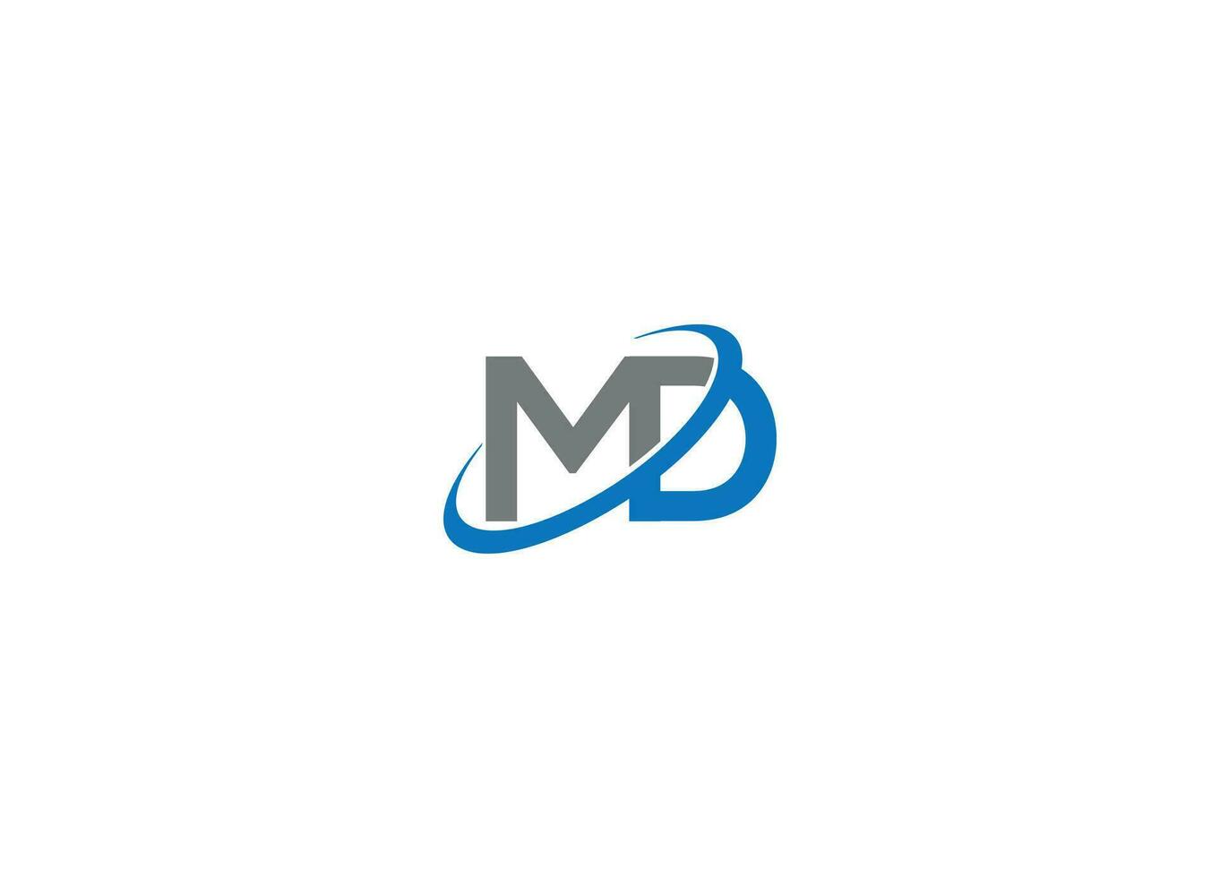 md brev logotyp design med kreativ modern vektor ikon mall