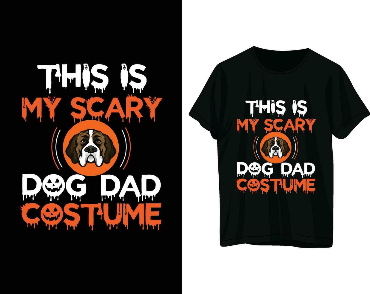 detta är min skrämmande hund pappa kostym halloween tshirt design vektor