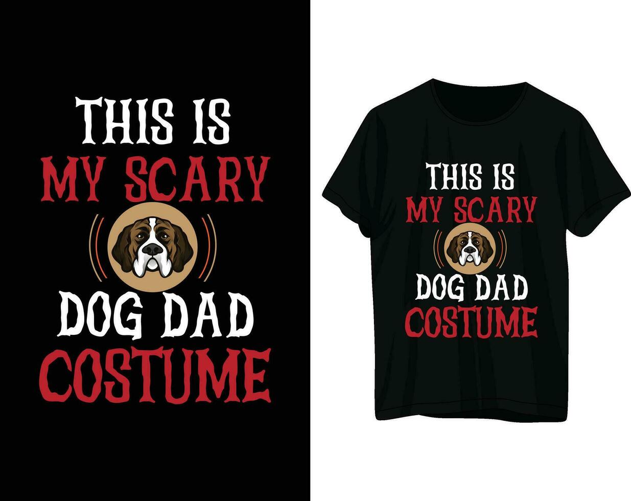 detta är min skrämmande hund pappa kostym halloween tshirt design vektor