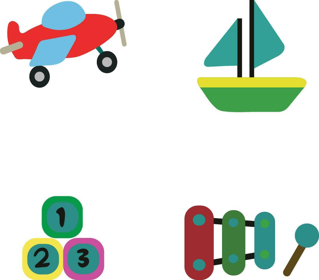unge leksaker ikon uppsättning. vektor illustration