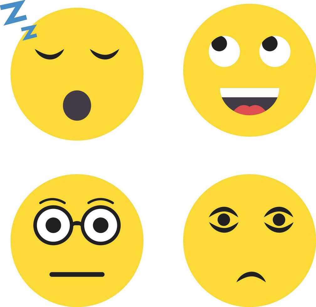 Emoji Tag im süß Karikatur Design. Vektor Illustration