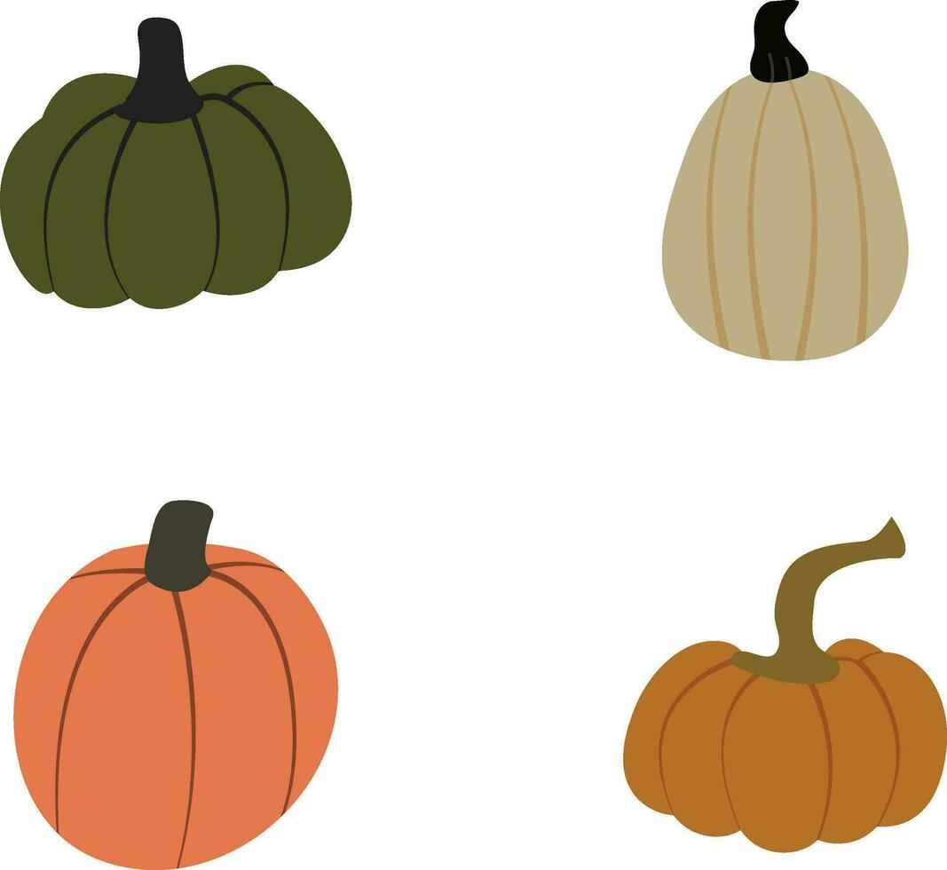 pumpa platt design illustration. vektor ikon uppsättning.