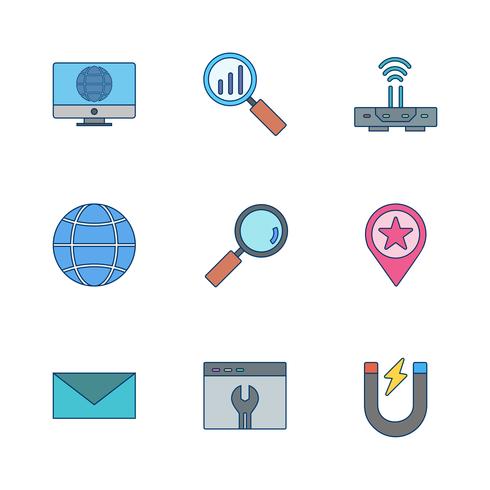 Satz von Vector SEO Search Engine Optimization Icons