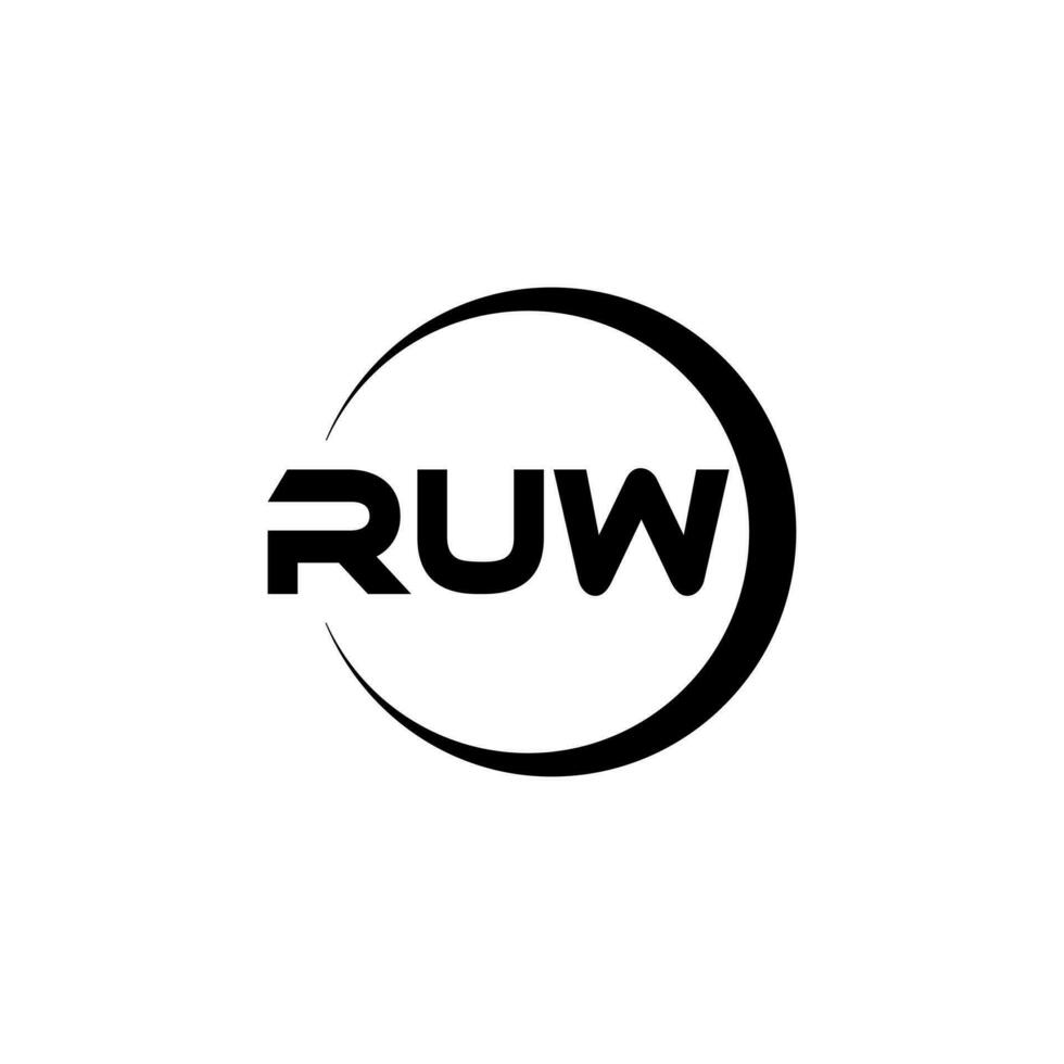 RUW brev logotyp design, inspiration för en unik identitet. modern elegans och kreativ design. vattenmärke din Framgång med de slående detta logotyp. vektor