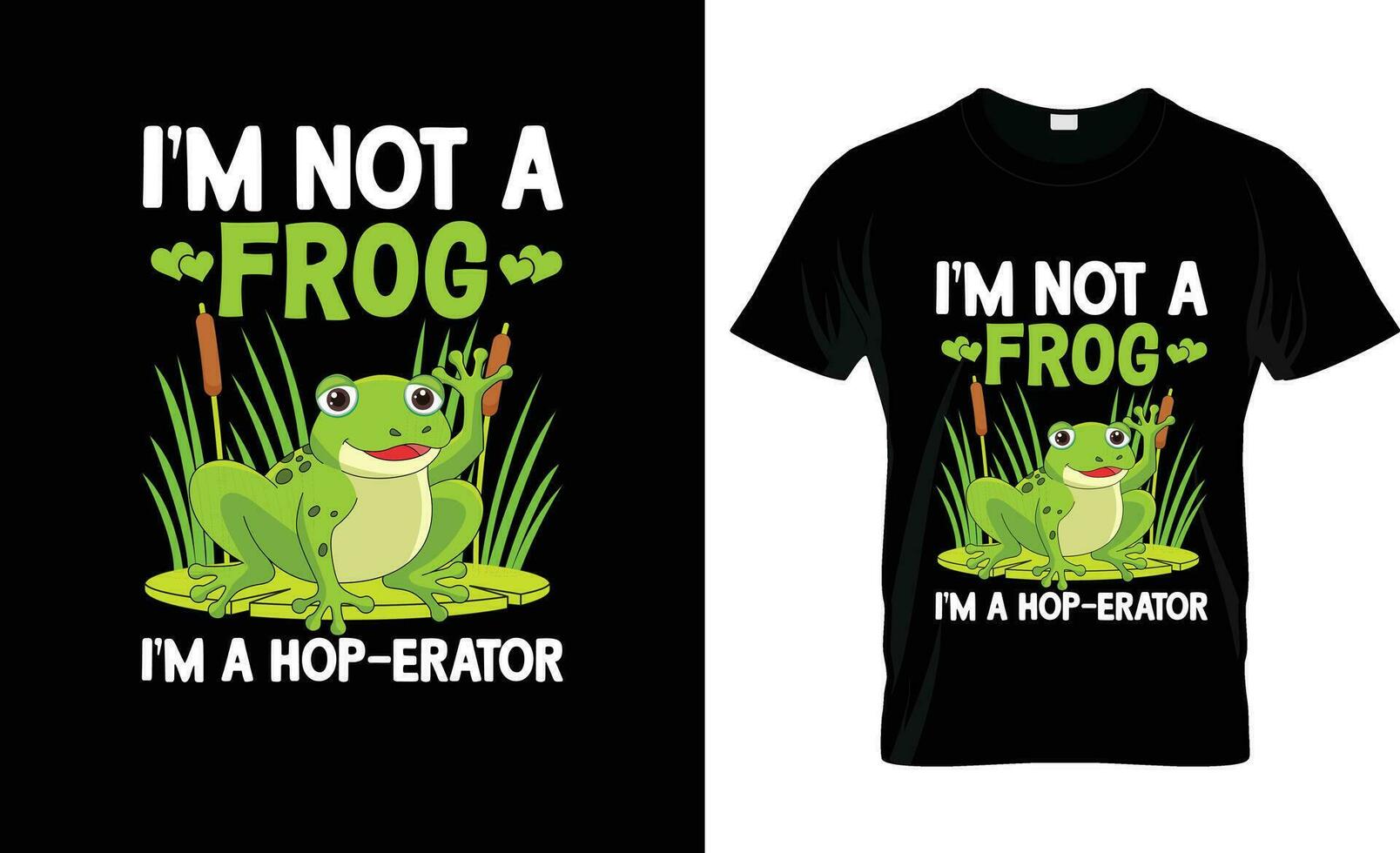 Ich bin nicht ein Frosch Ich bin ein hop Erator bunt Grafik T-Shirt, T-Shirt drucken Attrappe, Lehrmodell, Simulation vektor