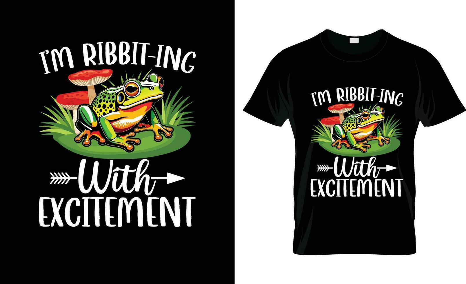 jag är ribbit ing med spänning färgrik grafisk t-shirt, t-shirt skriva ut attrapp vektor