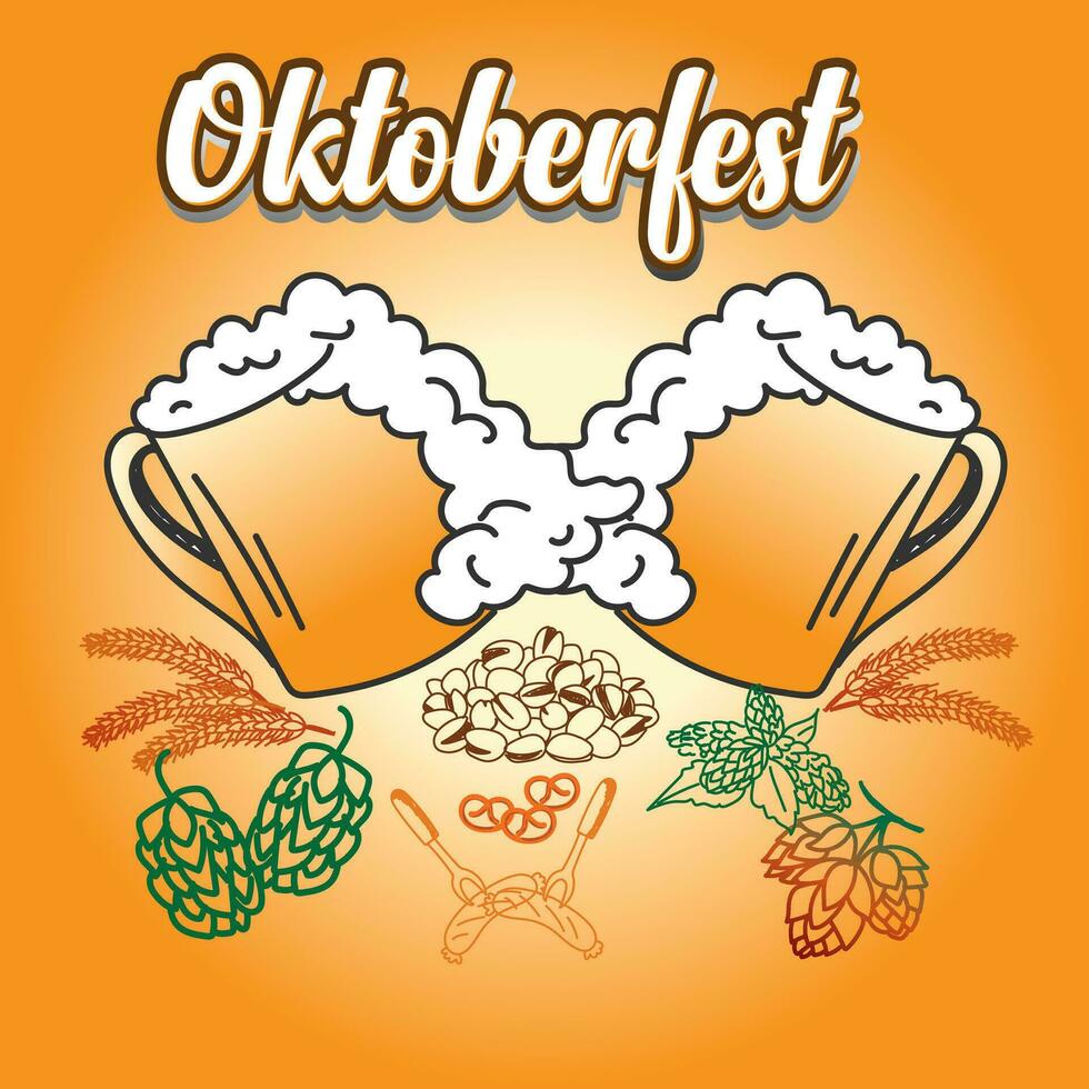 Oktoberfest Deutsche traditionell Bier Festival Banner. Oktoberfest Festival Symbole. Oktoberfest Hintergrund. vektor