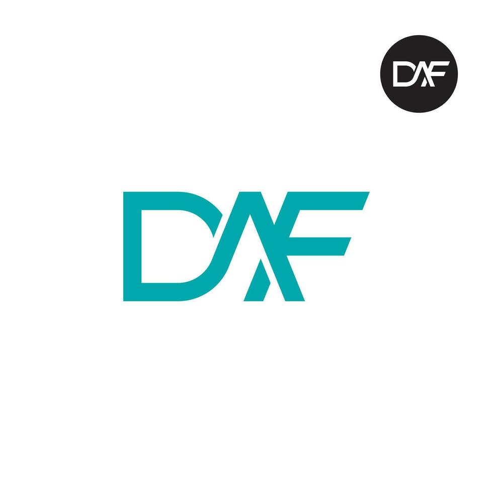 brev daf monogram logotyp design vektor