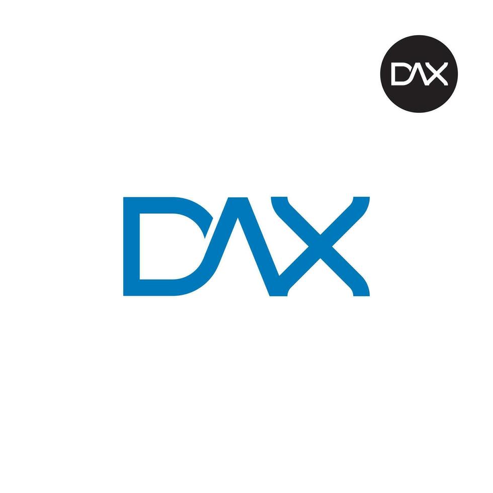 brev dax monogram logotyp design vektor