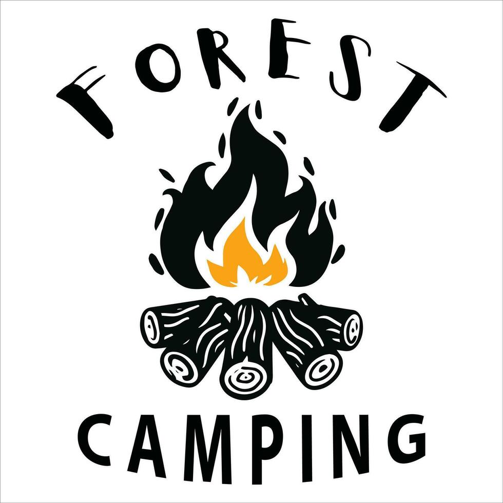 Jahrgang Camping und draussen Abenteuer Embleme, Logos und Abzeichen. Camping Zelt im das Wald oder Berge. vektor
