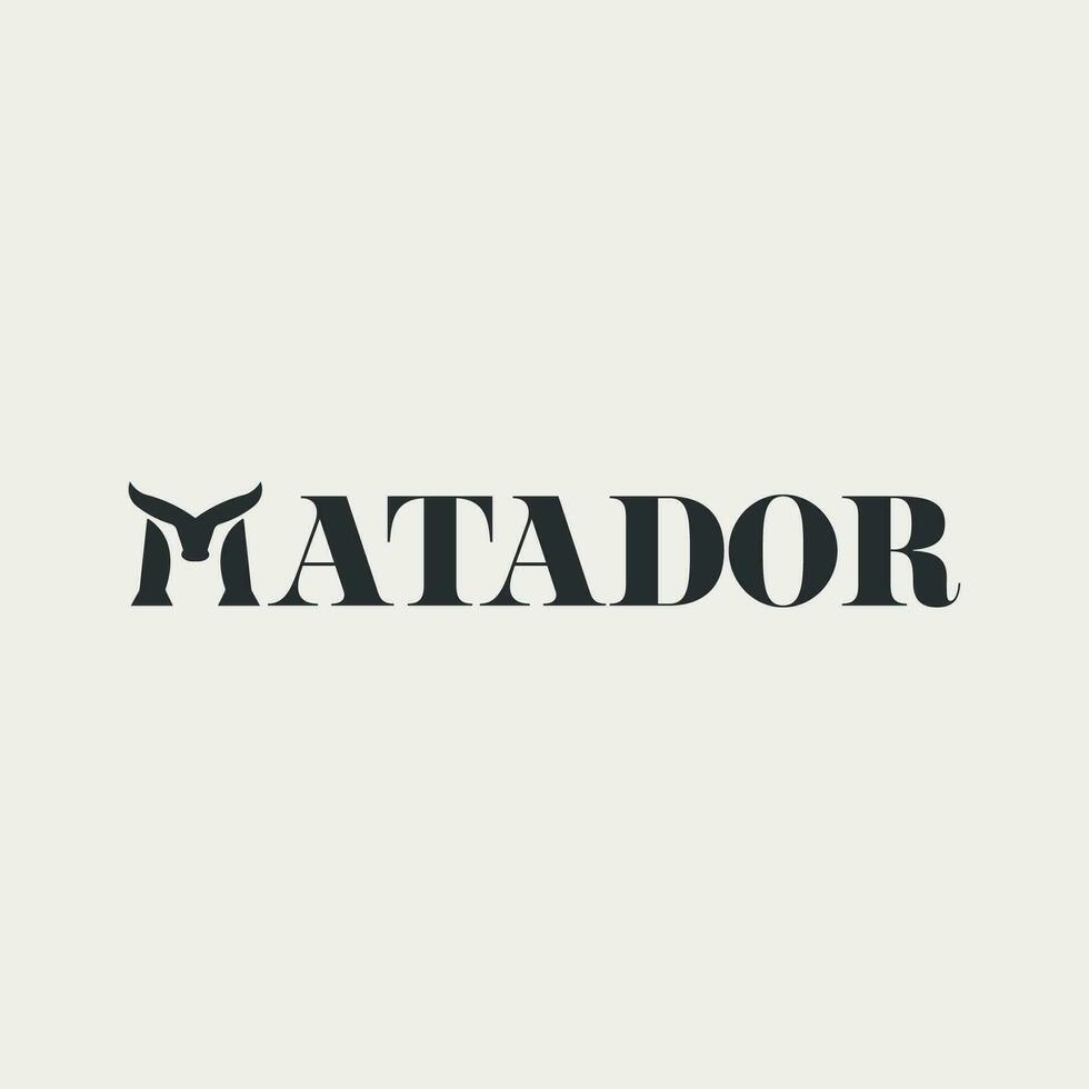 vektor matador text logotyp design