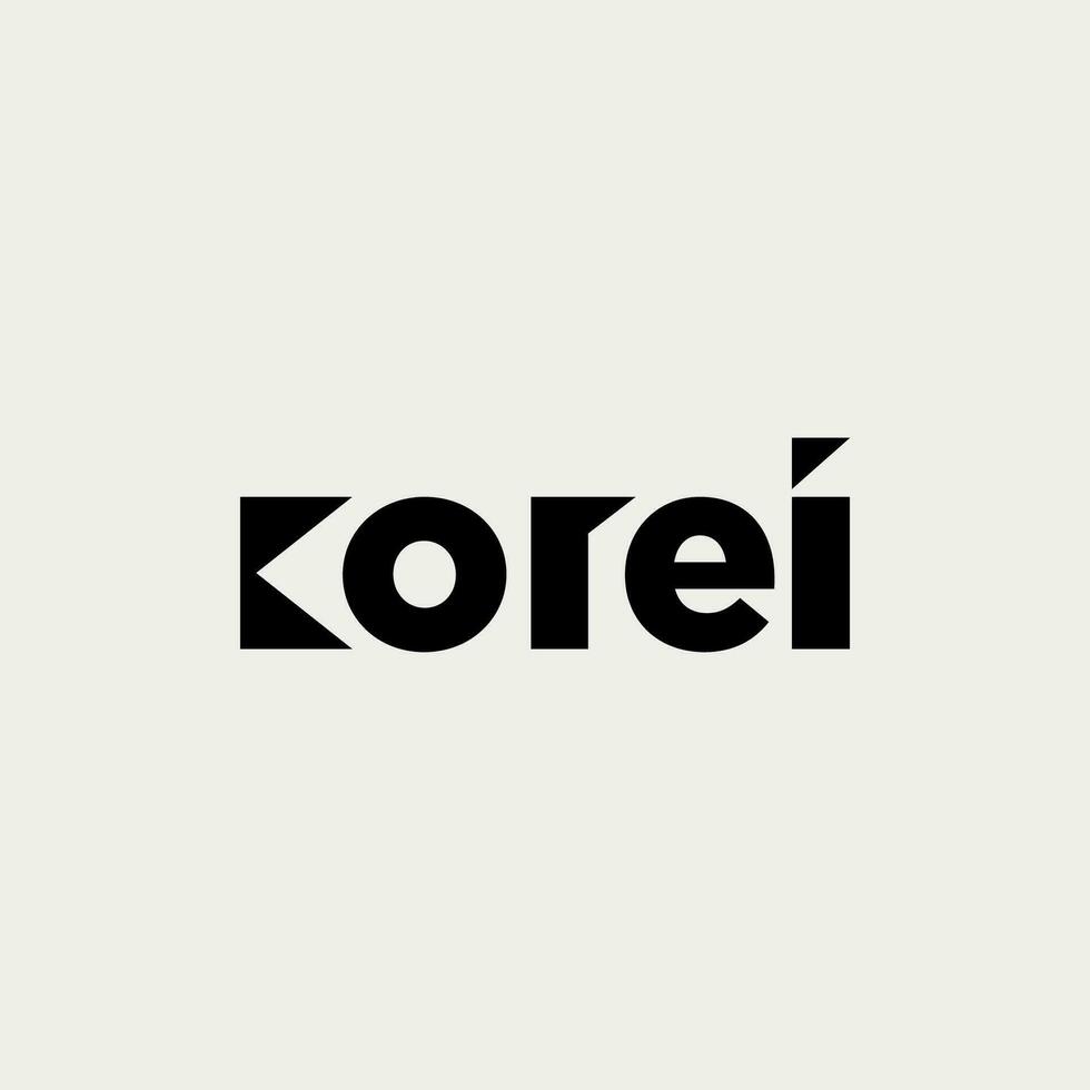 vektor korei text logotyp design