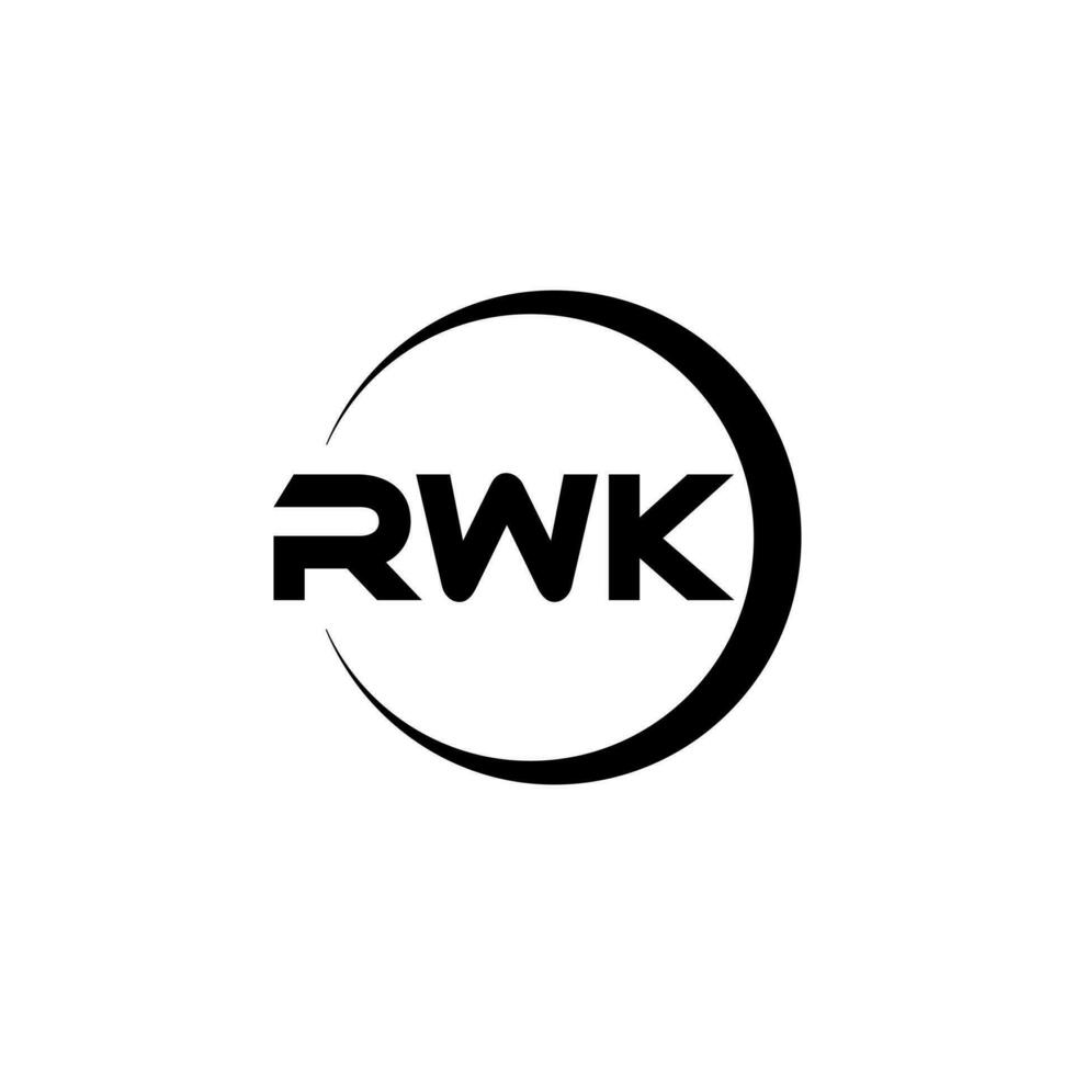 rwk brev logotyp design, inspiration för en unik identitet. modern elegans och kreativ design. vattenmärke din Framgång med de slående detta logotyp. vektor