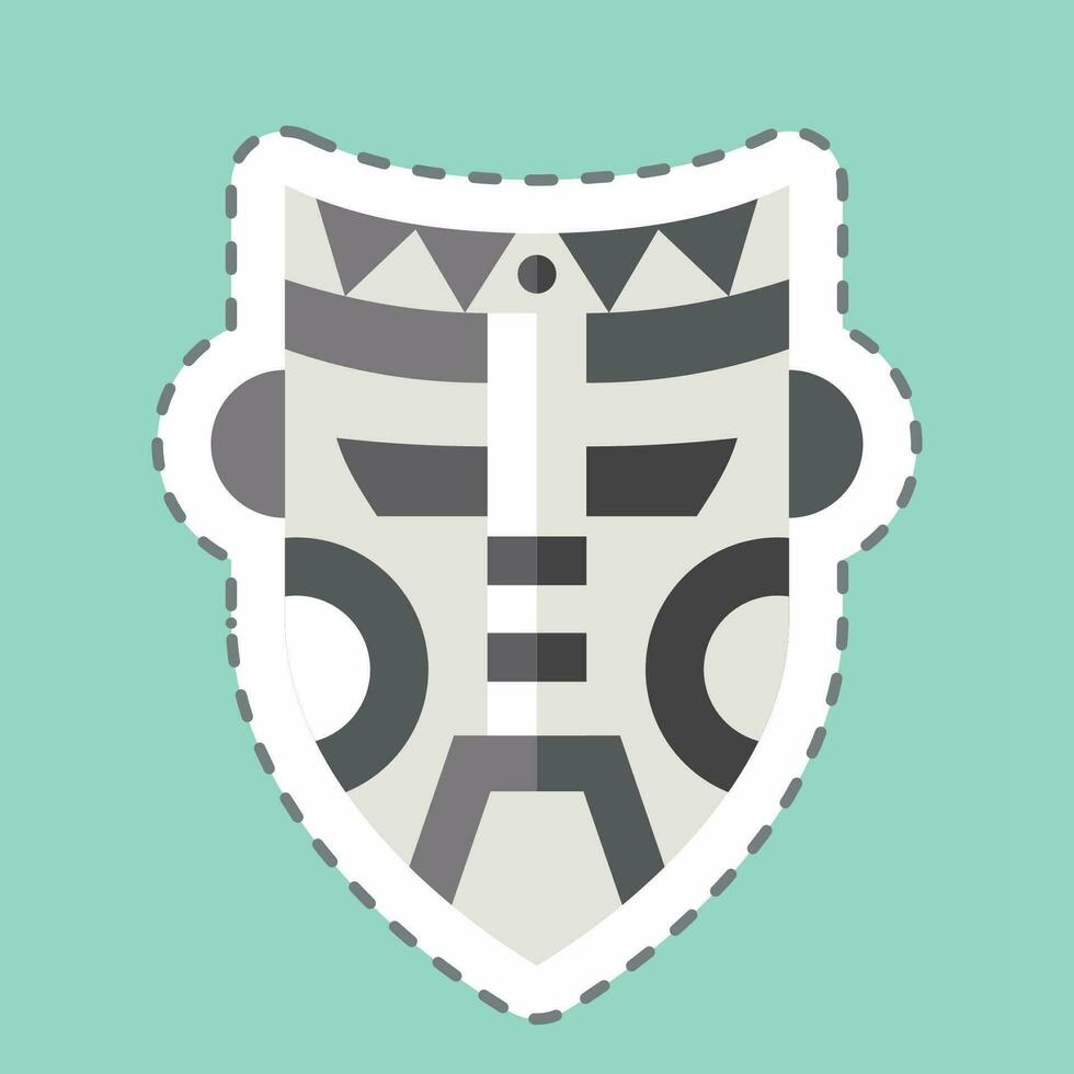 klistermärke linje skära mask. relaterad till inhemsk människor symbol. enkel design redigerbar. enkel illustration vektor