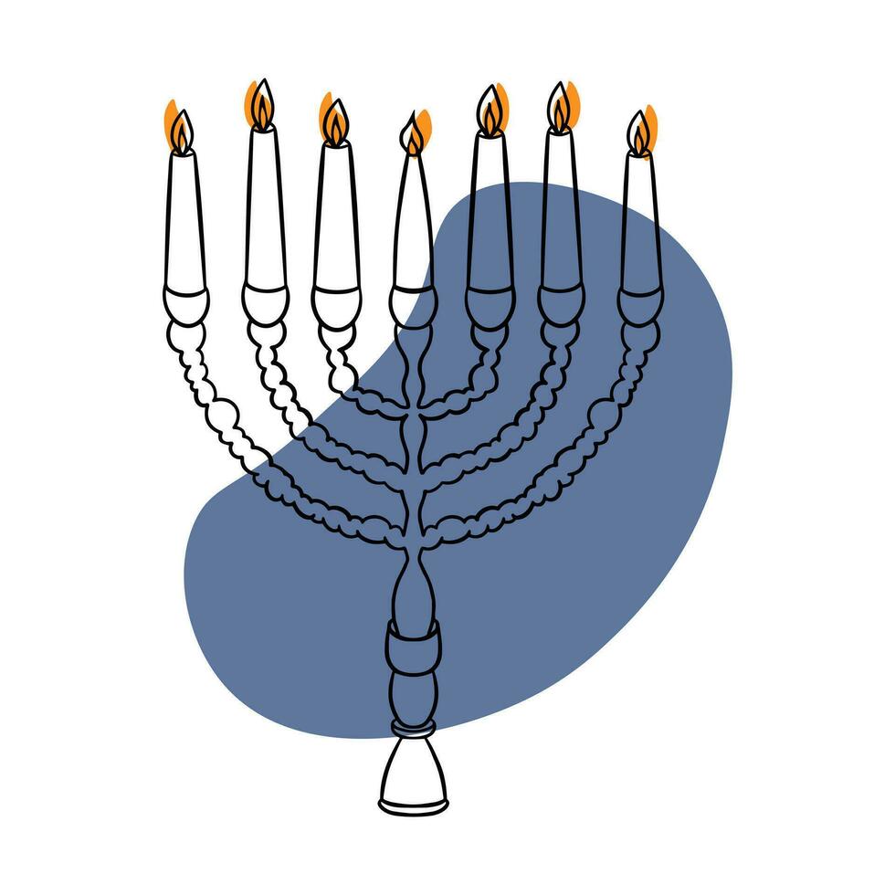 klotter menorah. ljus. ljusstake. jewish ny år. hanukkah vektor