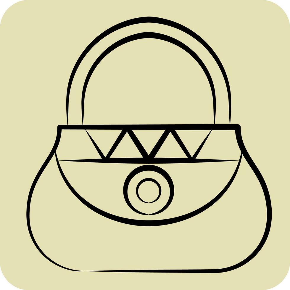 Symbol Tasche. verbunden zu einheimisch Menschen Symbol. Hand gezeichnet Stil. einfach Design editierbar. einfach Illustration vektor