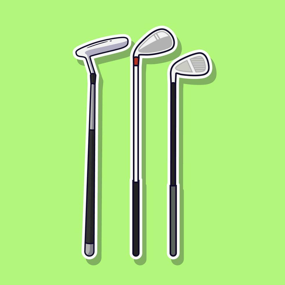 golf element tecknad serie vektor illustration klistermärke. vektor eps 10