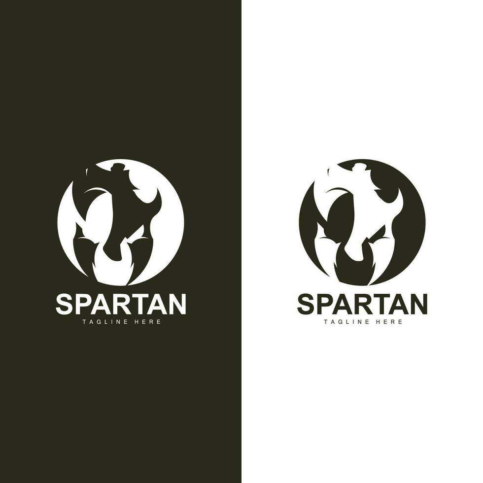 spartansk krigare logotyp enkel illustration silhuett vektor design