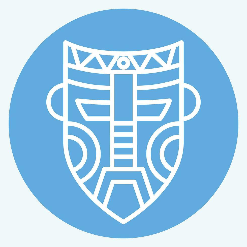 Symbol Maske. verbunden zu einheimisch Menschen Symbol. Blau Augen Stil. einfach Design editierbar. einfach Illustration vektor