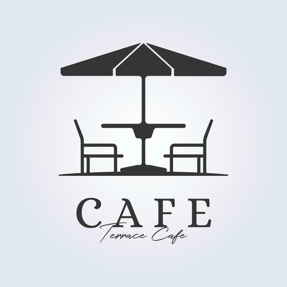 draussen Terrasse Cafe Logo Symbol Symbol Zeichen Jahrgang Vektor Illustration Design