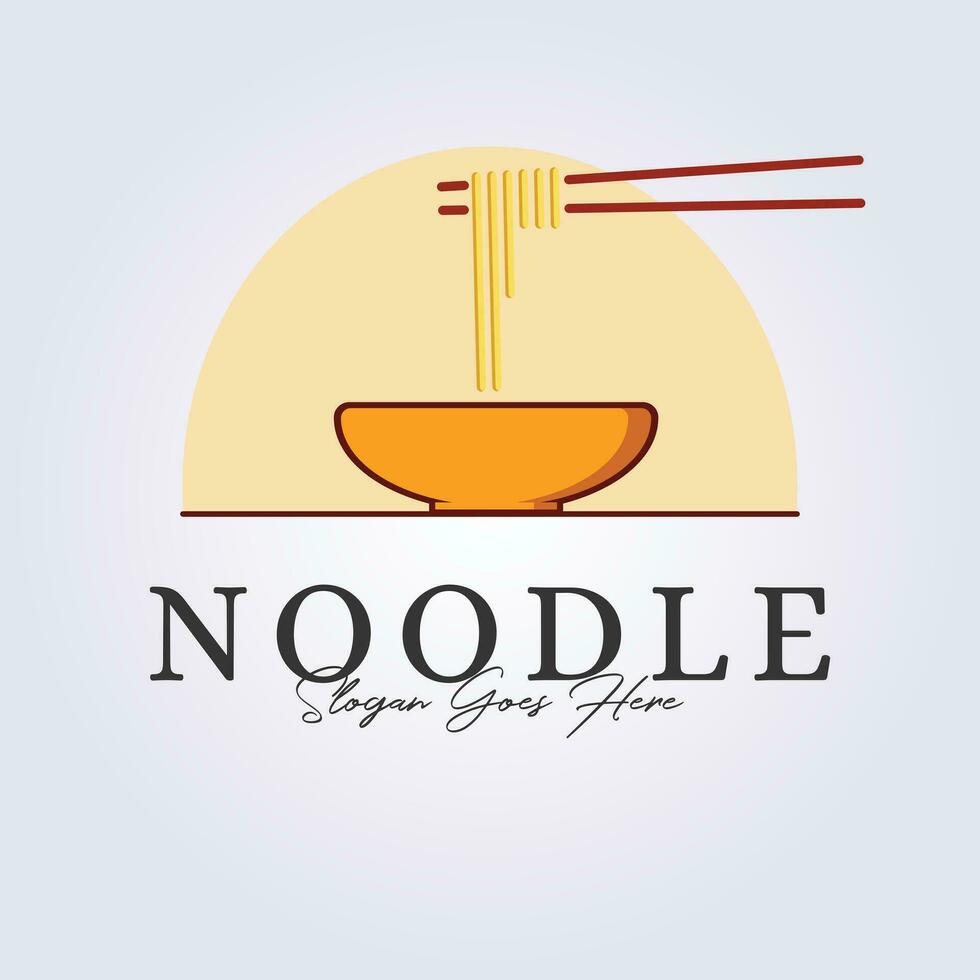 nudel logotyp linje konst ikon symbol mall grafisk bakgrund vektor illustration design