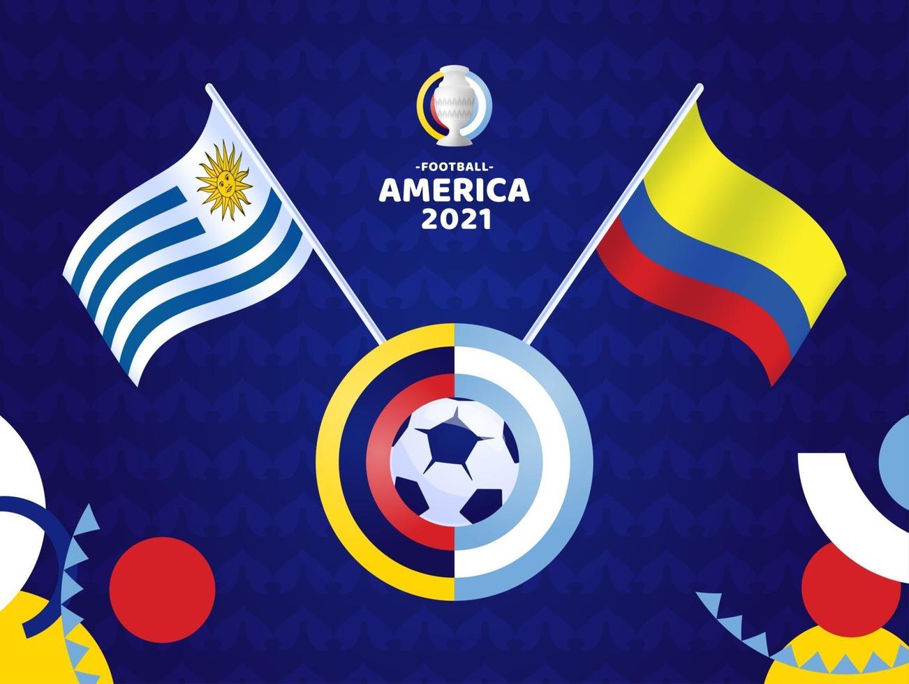 uruguay gegen kolumbien match vector illustration fußballmeisterschaft 2021 2021