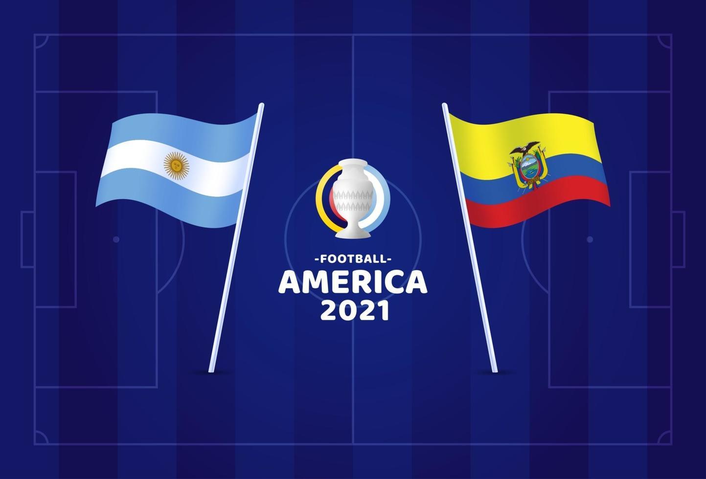 Argentinien vs Ecuador Match Vector Illustration Fußball Meisterschaft 2021