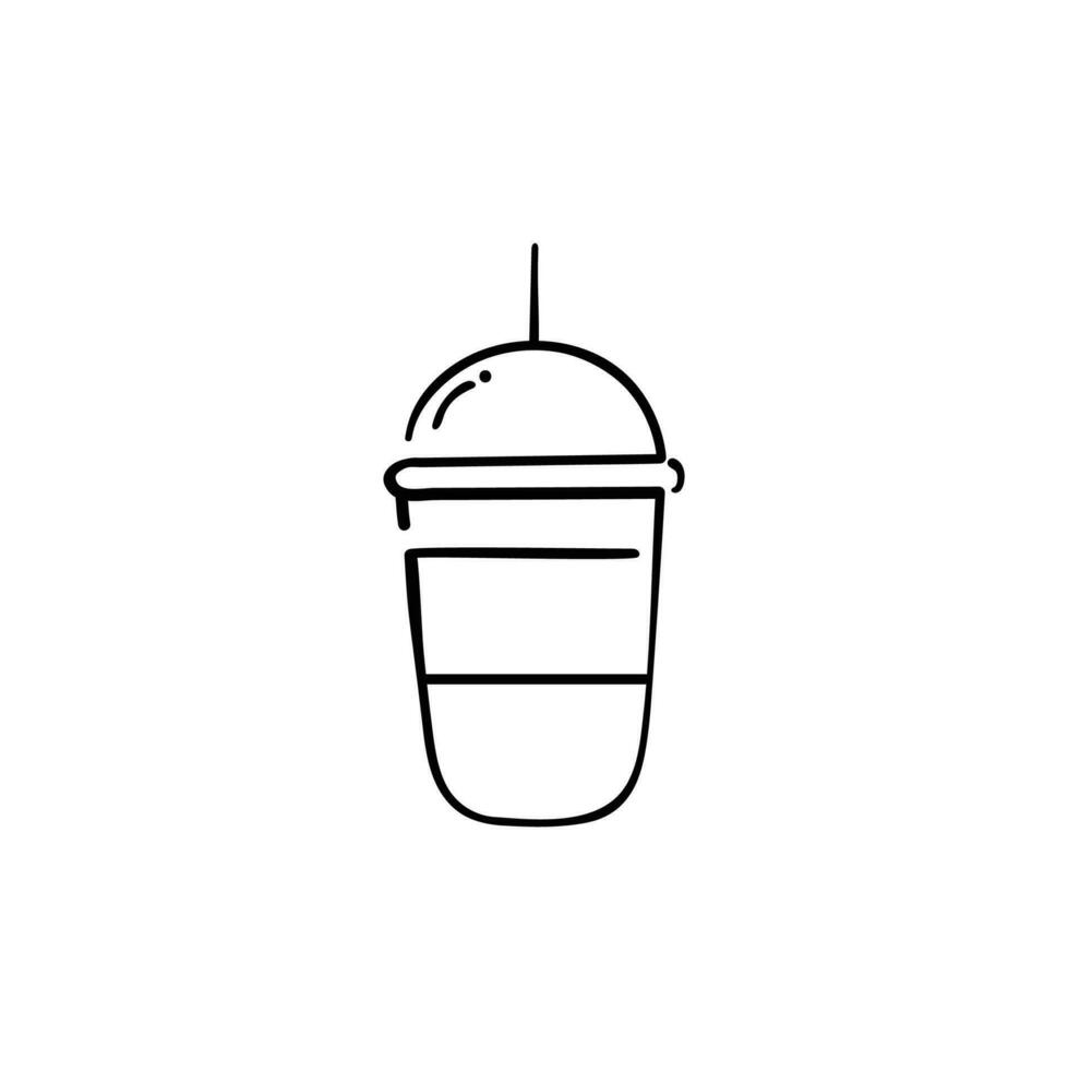 Eis Kaffee Linie Stil Symbol Design vektor