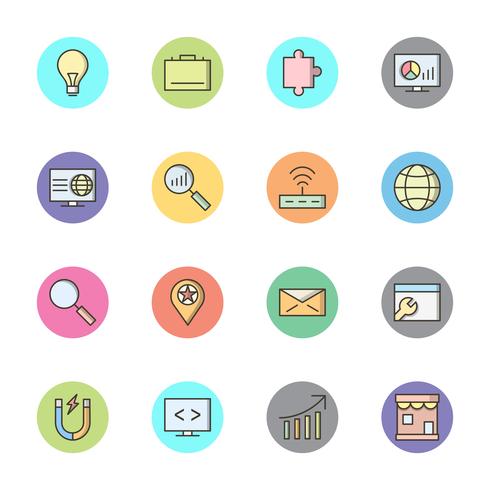 Satz von Vector SEO Search Engine Optimization Icons