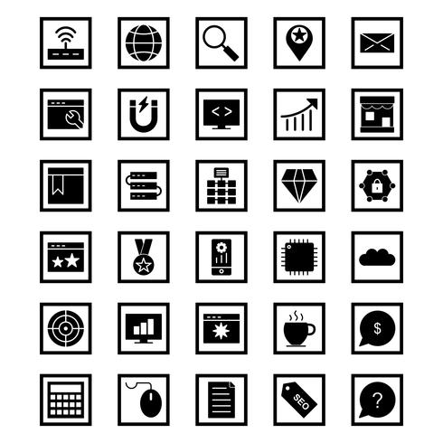 Satz von Vector SEO Search Engine Optimization Icons