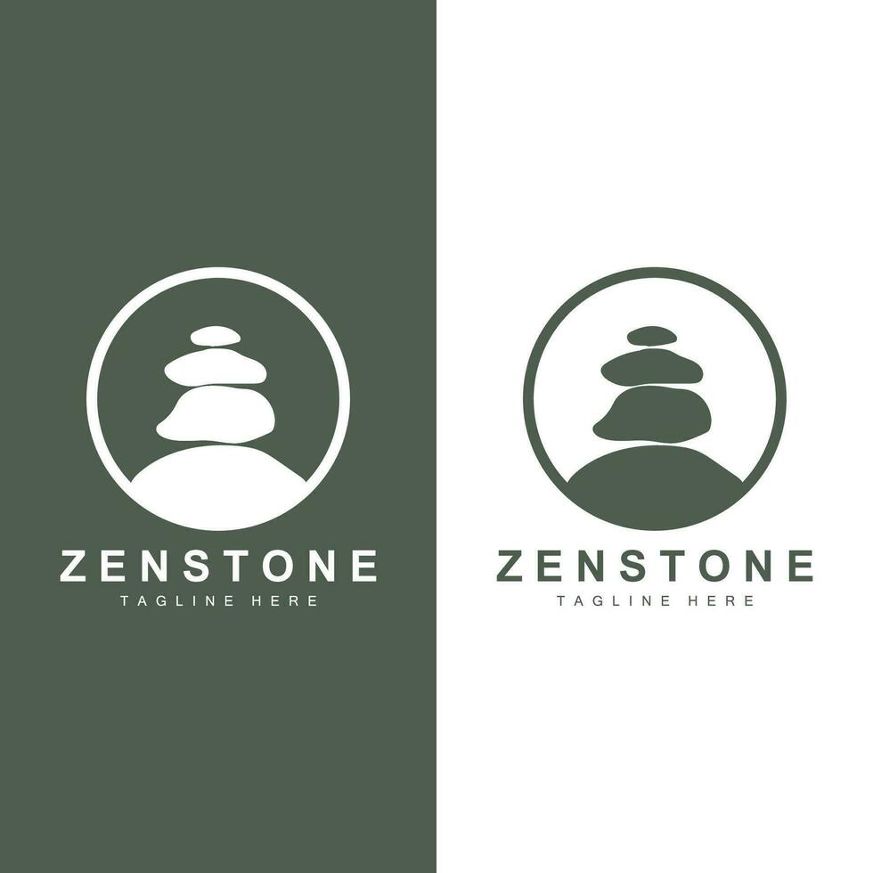Stein Logo, Vektor Zen Meditation Stein Balance Ruhe, Yoga minimalistisch einfach Design, Silhouette Illustration