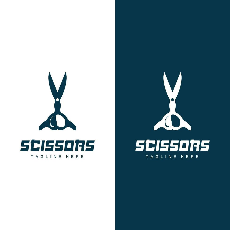 Schere Logo, Schneiden Werkzeuge Vektor, Friseur Rasierer Schere einfach Design, Illustration Vorlage Symbol vektor