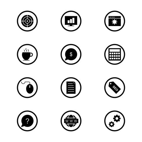 Satz von Vector SEO Search Engine Optimization Icons