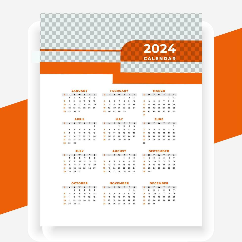 vektor modern stil ny år 2024 kalender mall