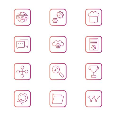 Satz von Vector SEO Search Engine Optimization Icons