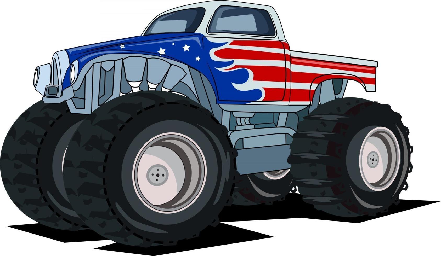 amerikanischer klassischer Monstertruck-Vektor vektor