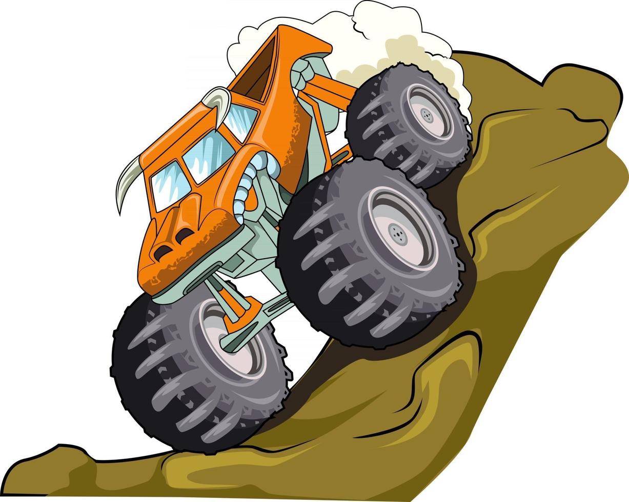 Monstertruck auf dem Hügelvektor vektor