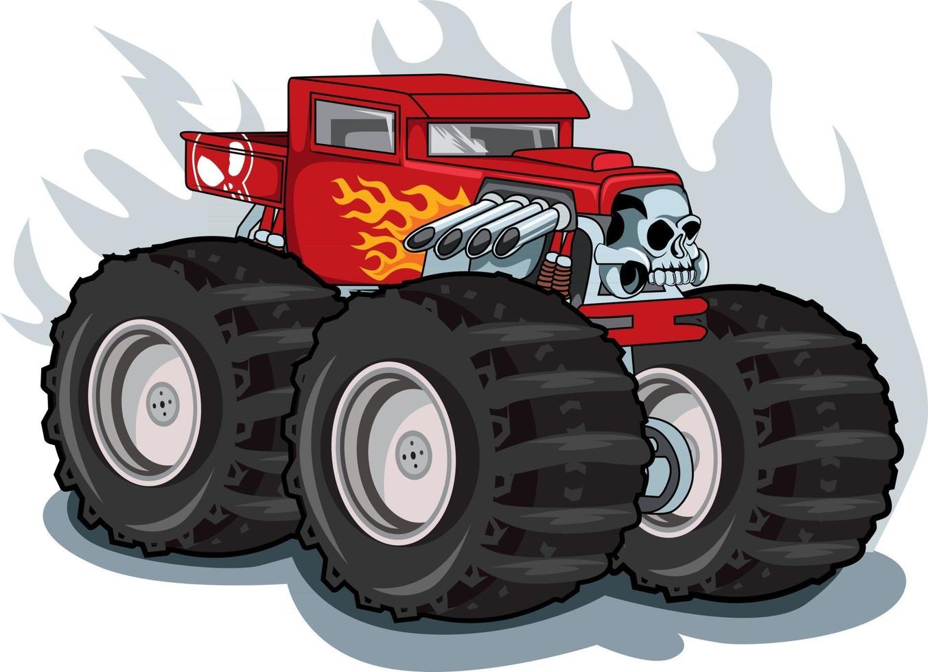 monster truck skalle motiv vektor