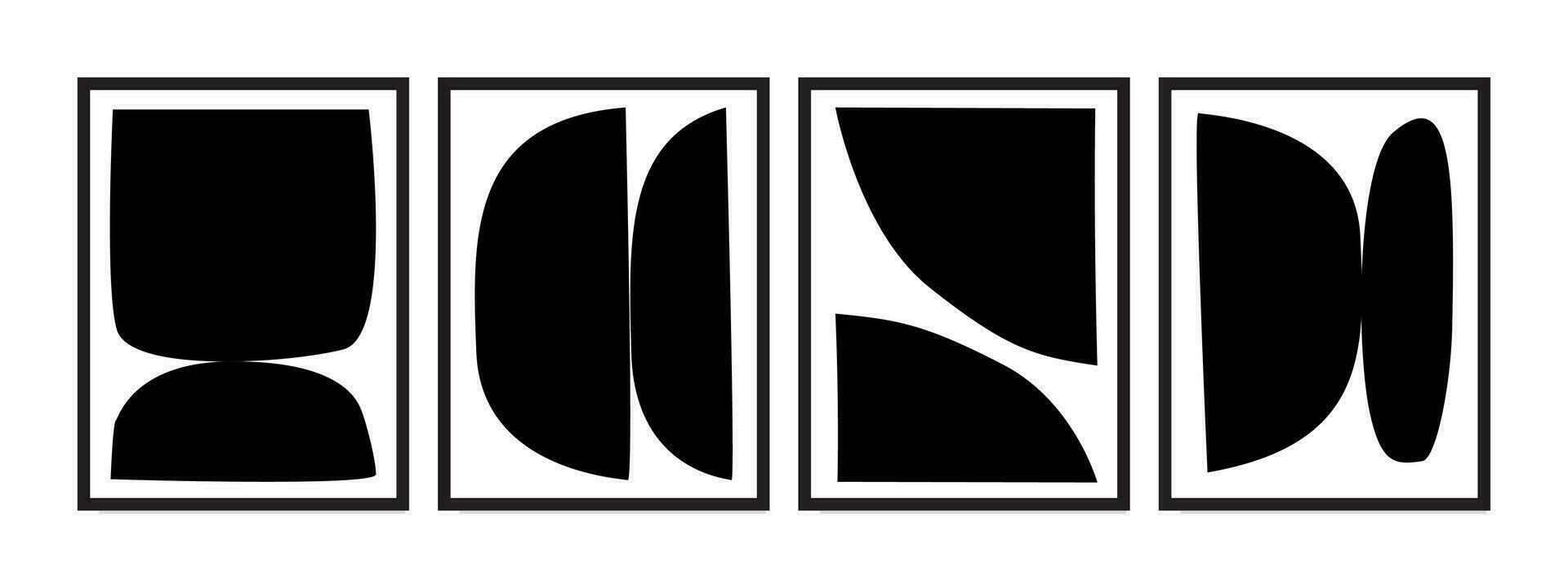 minimalistisk geometrisk abstrakt konstverk med mörk Färg för dekorativ ramar. idealisk för vägg konst, grafik, dekor, attraktiv kombinationer, och varierande proportioner. vektor